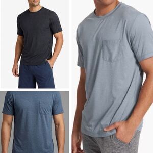 VUORI  BUNDLE OF 3  Shirt Blue  Light Blue Dark Gray Heater  Pocket sz L